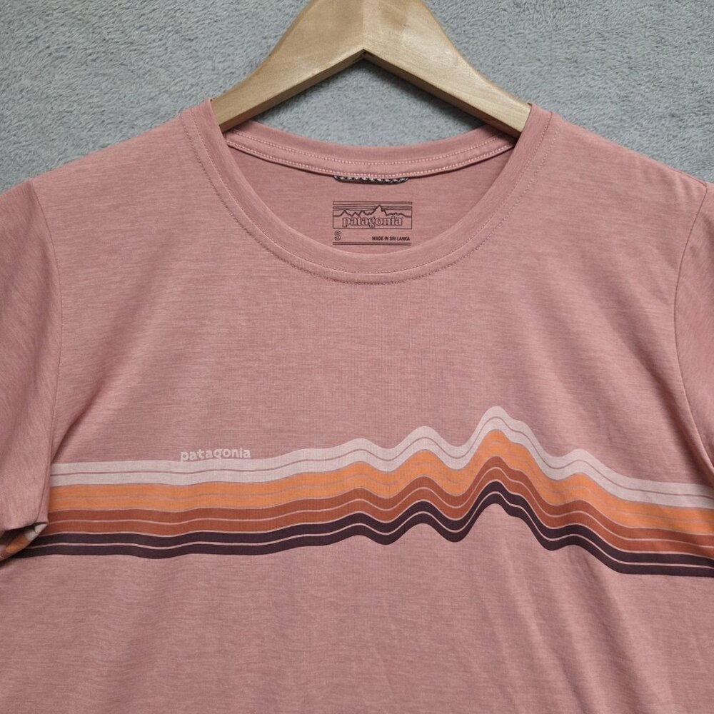 Patagonia Capilene Cool Daily Shirt Womens Small Graphic Ridge Stripe Tee Casual - Picture 2 of 7